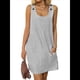 thumbnail image 2 of Vestido de Verano para Mujer, Sin Mangas, con Bolsillos, Informal, Corto, Corte A, Cuello Redondo, 2025, Negro, Talla L, 2 of 9