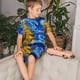 thumbnail image 4 of Balery Whimsical Sunflowers Night Sky Conjunto de Pijama Infantil de Manga Corta con Estampado – Ropa de Dormir de Algodón Suave-Large, 4 of 6