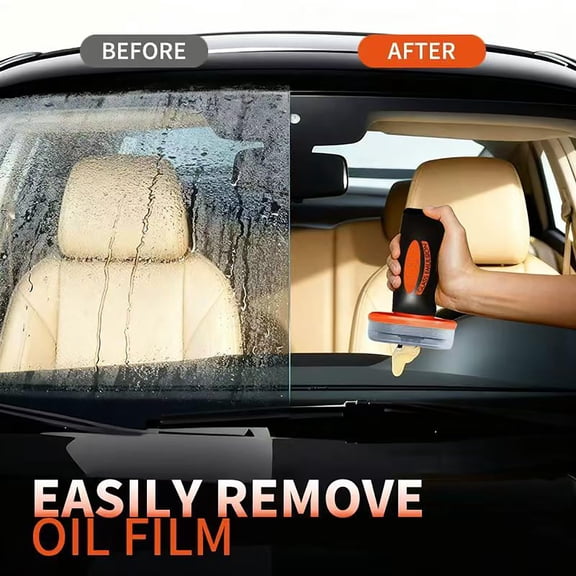 Car Glass Oil Film Remover, Professional Windshield Cleaner & Polisher with Built-in Applicator Sponge, Deep Cleaning Emulsion for Automotive Windows and Mirrors, 100g