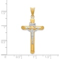 thumbnail image 2 of 14k Two Tone Gold Lord Jesus Christ Crucifix Holy Cross Necklace Charm Pendant Religious Inri, 2 of 6