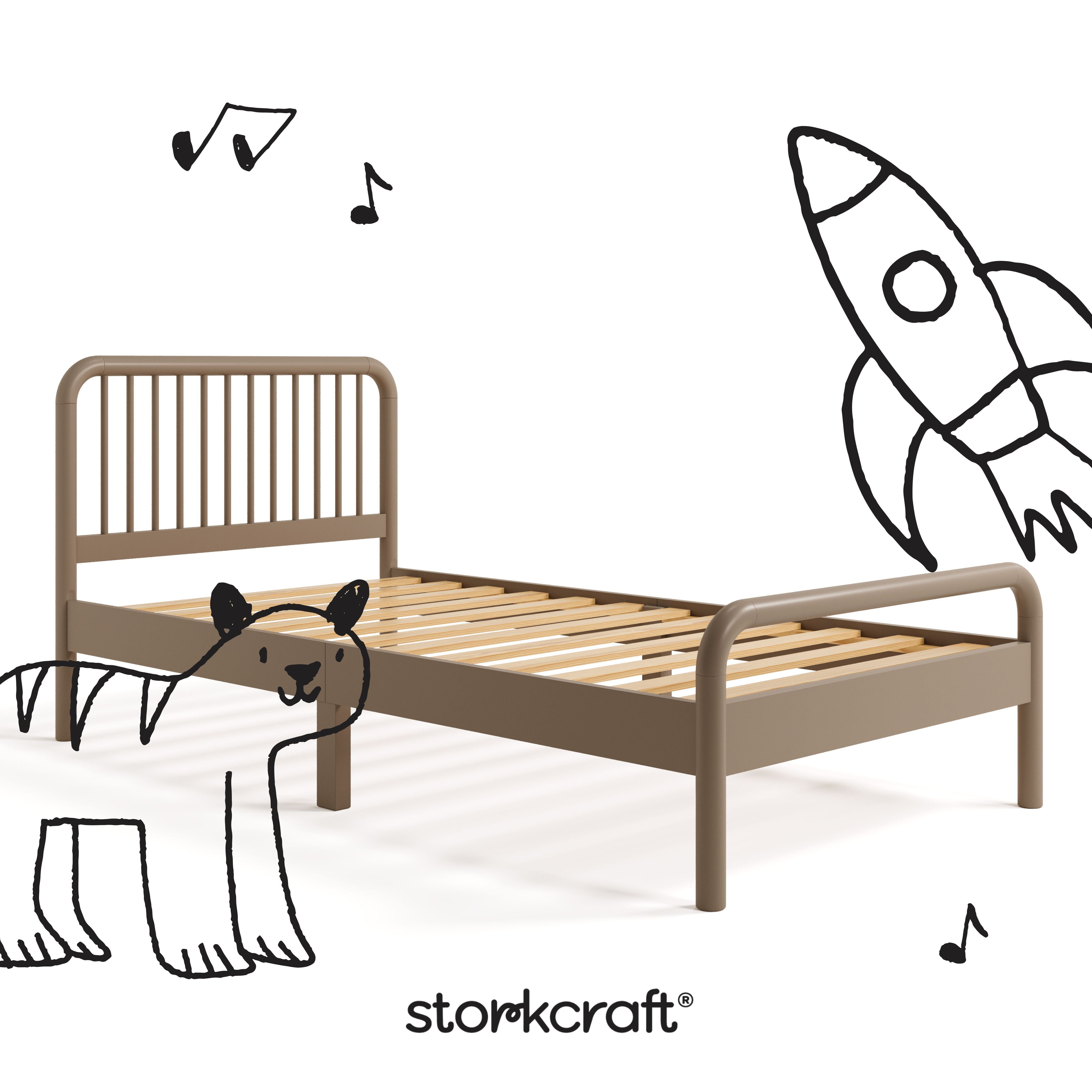 Storkcraft Porto Twin Bed, Taupe