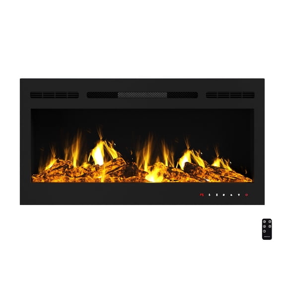 Somerset Home 36” Wall Mount Electric Fireplace (Black)