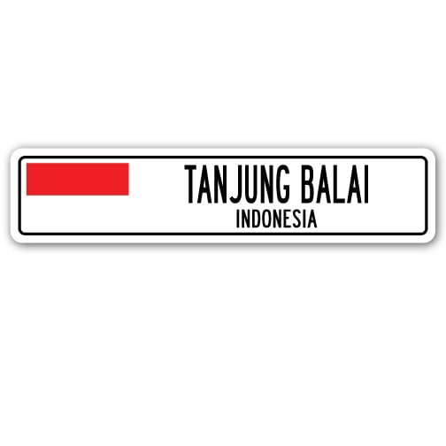 TANJUNG BALAI INDONESIA Street Sign Indonesian flag city country road wall gift