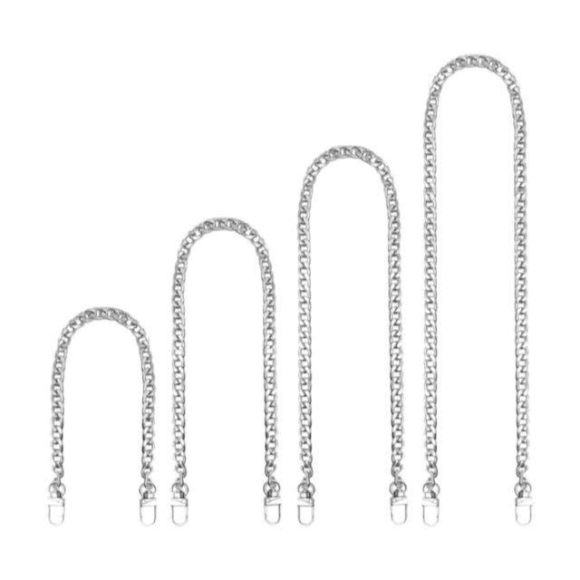 Corturas de cadena de bolsas de 4 piezas correas de cadena plana de reemplazo con hebillas de metal para bolso Plata