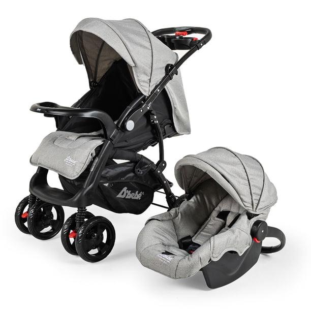 Carriola con Autoasiento Reversible Reclinable y Plegado Fácil Elite D'Bebe - Gris