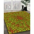 thumbnail image 3 of Ahgly Tapis Rond Lavable en Machine Intérieur Transitionnel Brun Bronze Foncé, 7 Pieds Rond, 3 of 7