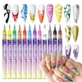 thumbnail image 4 of 12 Color Nail Art Pens, 0.5 MM Nail Polish Pens Set Drawing Painting Point Liner Acrylic Painted Pen Kit, Waterproof and Quick-drying Nail for DIY Nail Design, Home & Salon Manicure Tools, 4 of 10