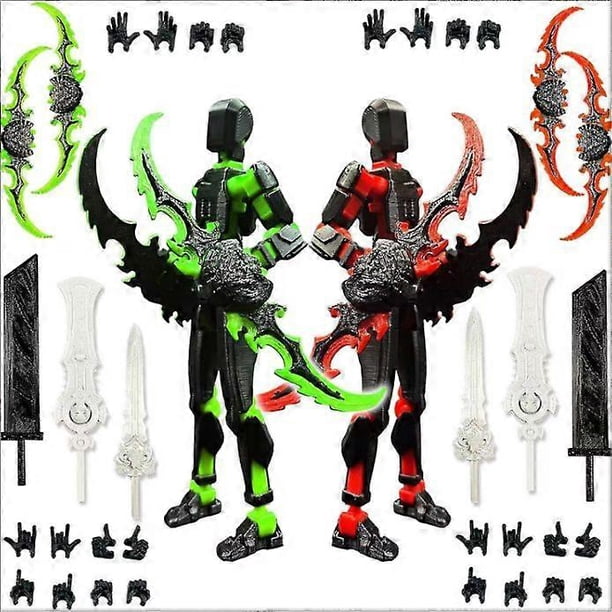 T13 Action Figure Set, 3D Printed Articulated Titan 13 Robot, Assembly Lucky Dummy, Nova 13 Action Figure Desktop Decoration, Collectible Toy
