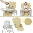 thumbnail image 6 of Sejoy 4 Wheels Baby High Chair for Toddlers, Foldable High Chair with Adjustable Seat Heigh, Beige, 6 of 9