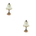 thumbnail image 3 of Vogacara Toy House Reading Light With Umbrella Indoor LED Decor Miniature Mini Furniture Lighting Lamp Lampshade Living-Room Tone Vintage Blanco 2Conjunto, 3 of 6
