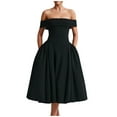thumbnail image 2 of Liquidation & Promo, Robe Élégante Sans Bretelles à Col en Ligne pour Femmes, Robe Élégante Unie avec Col en Ligne et Design à la Mode pour Soirée Ou Fête, 2 of 9