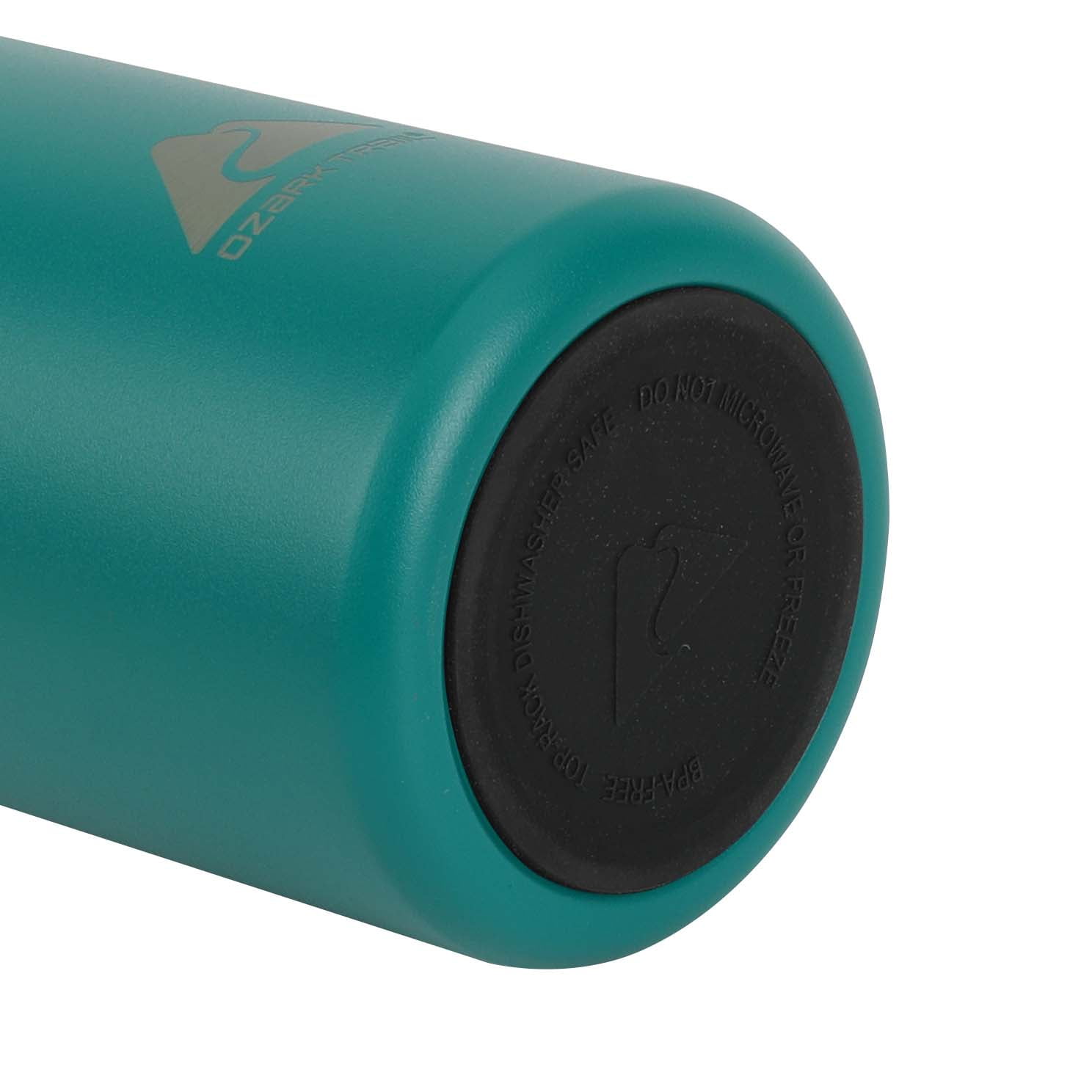 Ozark Trail 32 oz Insulated Stainless Steel Wide Mouth Water Bottle, Green, Flip Lid with Loop Handle