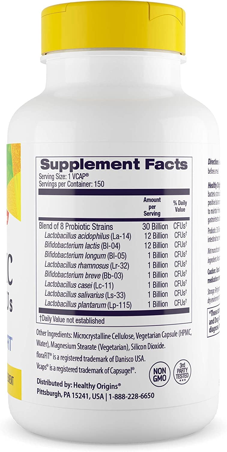 Healthy Origins Probiotic 30 Billion CFU's (floraFIT, Shelf-Stable), 150 Vcaps