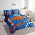 thumbnail image 4 of Feelyou Eat Basketball Sleep Twin Bedding Sets 7-Piece for Boys, Blue Orange Bedding Comforter Set, Modern Sports Theme Reversible Sheet Sets, Super Cozy Room Decor, 4 of 8