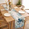 thumbnail image 3 of Coastal Octopus Table Runner - 120 Inch Long, Kitchen Dining Table Runner Dresser Scarves, Vintage Summer Beach Coral Ocean Farmhouse Decor for Coffee Tables Wedding Party Banquet, 3 of 8