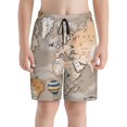 thumbnail image 2 of Cauagu World Map With Animals Print Swim Trunks for Men,Youth Boys Swim Shorts Compression Liner Beach Shorts Boys' Swimming Shorts 7-20 Years Bathing Suit-Medium, 2 of 7