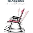 thumbnail image 4 of YEXJ Outdoor Folding Rocking Chair, Zero Gravity Lounge Chair, Patio Rocker w/Headrest Pillow-Pink, 4 of 10