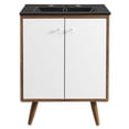 thumbnail image 3 of Modway Transmit 24" Modern Wood Bathroom Vanity in White/Walnut, 3 of 9