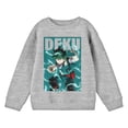 thumbnail image 4 of My Hero Academia Deku Fighting Stance Crew Neck Long Sleeve Athletic Heather Youth Sweatshirt-Small, 4 of 5