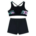 thumbnail image 4 of Sholeno Kids Girls Swimwear 2 Piece Athletic Tankini Swimsuit Floral Print Crop Top With Booty Shorts Lily&Black 10, 4 of 7