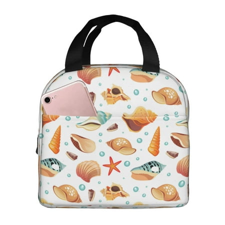 Insulated Lunch Bag for Women Men - Conch Shells Print No.9033 Leakproof Cooler Lunch Box for Women Men  Lunch Tote Bags for Work School Picnic Travel