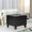 Black, variant on Homebeez Faux Leather Square Storage Ottoman with Wood Legs for Living Room Coffee Table, Black