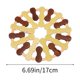 thumbnail image 3 of Juego de posavasos aislantes de madera - Soporte para bebidas de madera dura natural resistente al calor para cocina | oficina | sala de estar - Amarillo | 1 unidad | 15 x 14 x 1 cm, 3 of 6