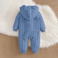 thumbnail image 5 of HAOTAGS Boys Girls Jumpsuits, Hooded Onesie Fleece Winter Warm Romper with Bear Ears, 5 of 9