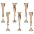 thumbnail image 2 of 6Pcs Gold Versatile Vase Metal Wedding Centerpieces 22.2" Height Iron Road Guide Set Metal Trumpet Vases, 2 of 11