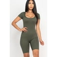 thumbnail image 4 of Short Sleeve Scoop Neck Bodycon Romper, 4 of 5