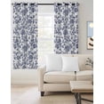 thumbnail image 2 of Blue Flower Blackout Curtains 45 Inches Long, Spring Leaf Vintage Farmhouse Boho Plant Thermal Insulated Black Out Curtains, Small Darkening Window Curtain Drapes for Cafe Bedroom 42"x45" 2 Panels, 2 of 8