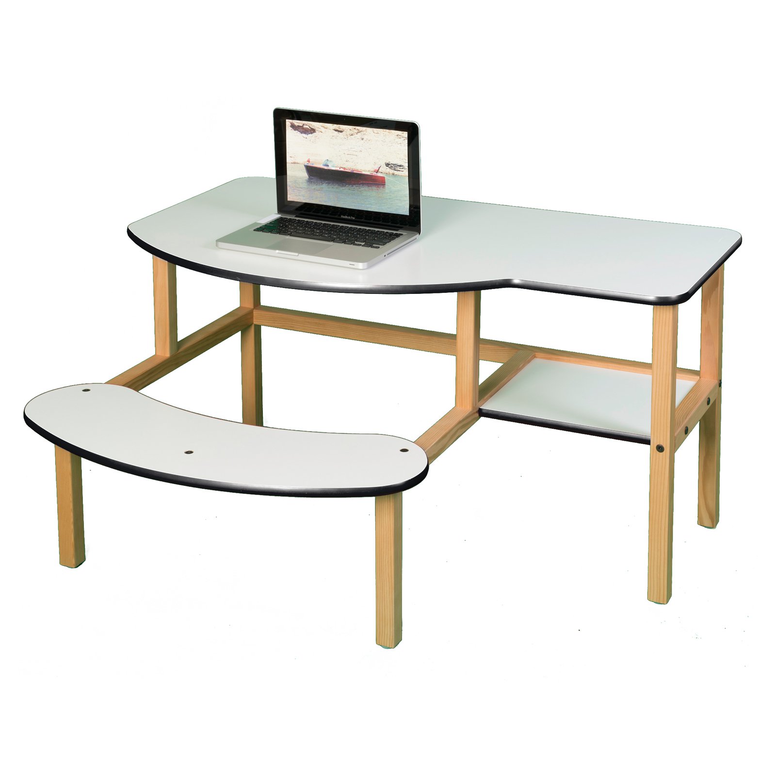 Childs Wooden Computer Desk For 1 2 Kids Ages 5 10 Maple