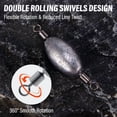thumbnail image 3 of Dr.Fish 20 Pack Inline Trolling Weights Swivel Egg Sinkers 1/4oz Oval Line Sinker Catfishing Saltwater Freshwater Fishing, 3 of 7