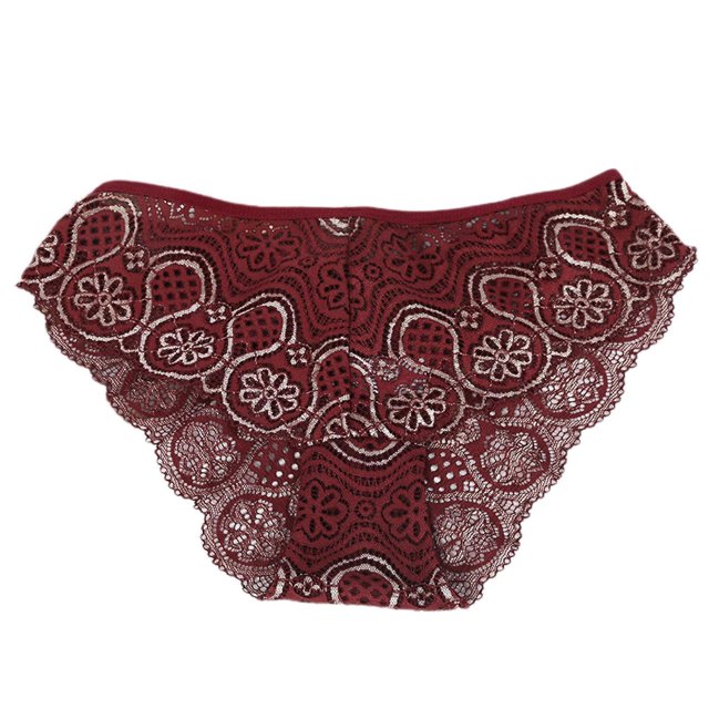 Paquete de 5 bragas de mujer Ropa interior de bikini de encaje Cobertura moderada Paquetes múltiples, St-jf4, M Feliz Sencillez