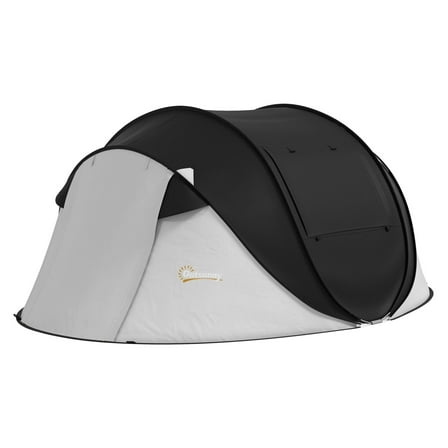 Pop Up Tent with Porch, 2-3 Person Waterproof Camping Tent, Black