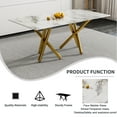 thumbnail image 6 of Sumdeal Modern Marble Dining Table,71''Faux Marble Dining Table,Rectangular Faux Marble Dining Table for 6-8 Person with 0.39''Thick Modern Faux Marble Dining Table, 6 of 6