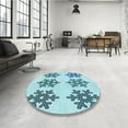 thumbnail image 4 of Ahgly Company Machine Washable Indoor Rectangle Transitional Blue Ivy Blue Area Rugs, 2' x 3', 4 of 7