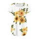 thumbnail image 5 of ICHUANYI Clearance Women Fashion V- Neck Floral Printed Tunic Tops Buttons Short Sleeve T-shirt(White, M) ICHUANYI WER2023081006086, 5 of 7