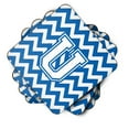 thumbnail image 2 of Carolines Treasures CJ1045-UFC Letter U Chevron Blue and White Foam Coaster Set of 4 3 1/2 x 3 1/2 multicolor, 2 of 3