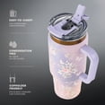 thumbnail image 3 of Thyme & Table 32oz Stainless Steel Luna Tumbler with Handle and Dual Straw Lid, Garden, 3 of 8