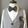 thumbnail image 5 of Stylish Classical Pattern Bowtie and Chest Flower Set for Children Gentlemen Little Boys School Event Necktie Corsage, 5 of 9