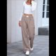 thumbnail image 4 of Pantalones Bóxer A Rayas para Mujer, de Algodón, para Estar en Casa, Informales, A Cuadros, Estilo Y2K, con Bolsillos Color Café L, 4 of 10