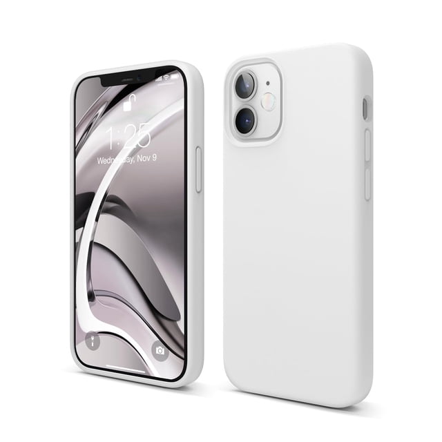 Funda de teléfono Elago compatible con iPhone 12 Mini Silicone Whit