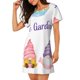 thumbnail image 2 of Easygdp Watercolor Gnome Garden Camisón de manga corta para mujer, informal, estampado, 2 of 6