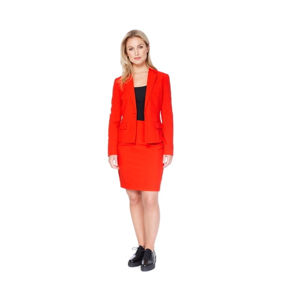 OppoSuits Women's Red Ruby Solid Suit