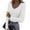 White #002, variant on Women Long Sleeve Shirts Rib Knit Slim Fit Tops V Neck Basic Tee Casual Underscrubs Layer T-Shirt Yellow M