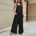 thumbnail image 3 of B91xZ Combinaisons pour Femmes Combinaisons Amples Bretelles Réglables Jambes Larges, Noir TTG, 3 of 4