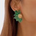 thumbnail image 4 of Pendientes florales vintage para mujer, pendientes grandes con forma de margarita, regalo de joyería personalizado de moda, 3,4x5 CM, naranja, 4 of 5