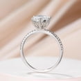thumbnail image 4 of Oryn Jewelry 2 Ct Round Cut Moissanite Rings – 14K White Gold Plated Bands – Hidden Halo Engagement Jewelry – Valentine Gift Proposal Bands for Women, 4 of 6