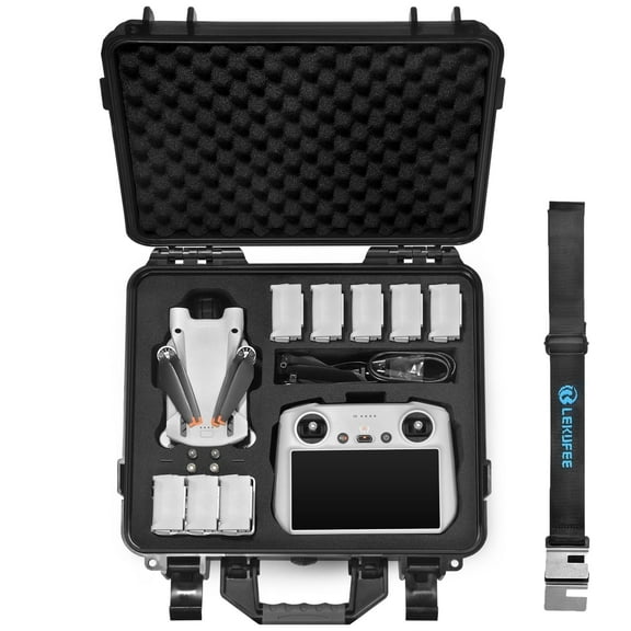 Lekufee Waterproof Hard Carrying Case for DJI Mini 4 Pro/Mini 3 Pro/ Mini 3 Drone/RC 2/RC/RC N2/N1 and More Accessories(Case Only)